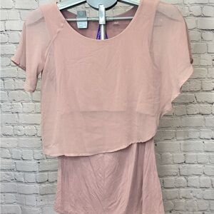 Seraphine Layered Sheer Blush Pink Maternity Camisole